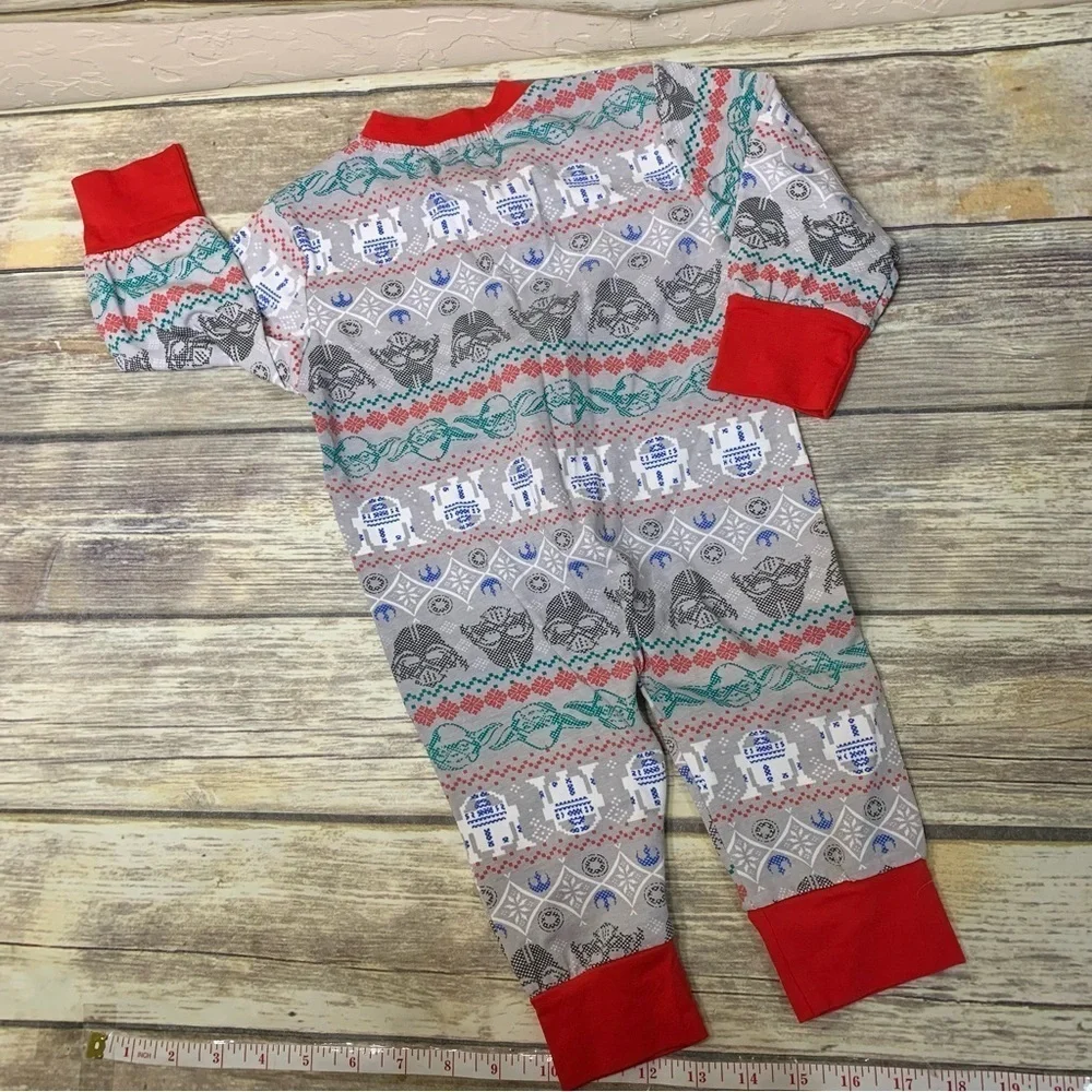 Star Wars winter print pajamas 12 month New Darth Vader Yoda R2D2 footless
